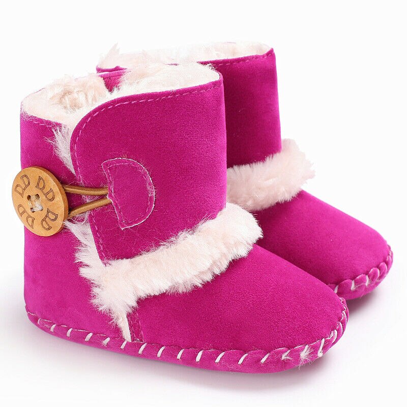 Winter Baby Jongen Meisje Laarzen Schoenen 6 Kleuren Sneeuw Half Laarzen Baby Kids Soft Antislip Warm katoenen Schoenen: Rood / 7-12 Months
