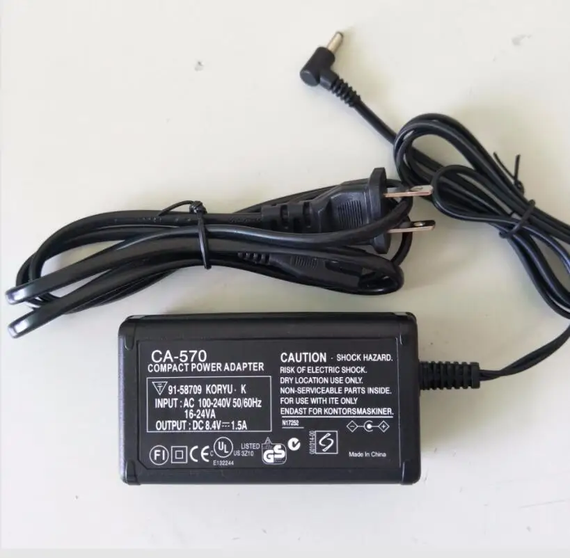 CA-570 AC Adapter Charger Compatible For Canon HFM400 HFM32 XA20 XA25 FS21 FS22 FS200 FS300 HF10 HF11 HF20 HF100 HF200 HF M31