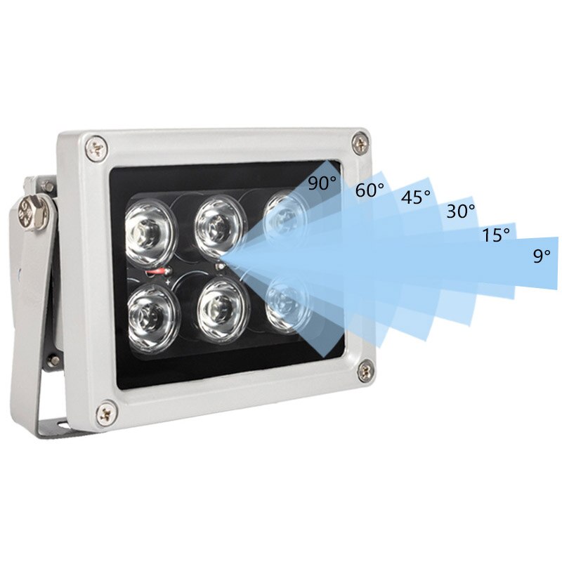 Lumière LED pour caméra de vidéosurveillance, distance IR 60m, 6 pièces, illuminateurs infrarouges, étanche, Vision nocturne, lumière de remplissage pour caméra CCTV