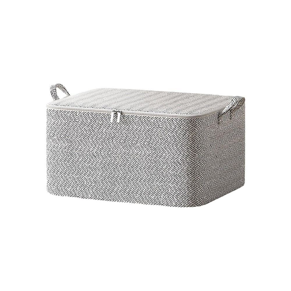 30/110/150/220L Non-woven Quilt Storage Bag with Lids Zipper Foldable Clothes Quilt Bins Container Large Capacity Dust-proof Bag: Light Grey
