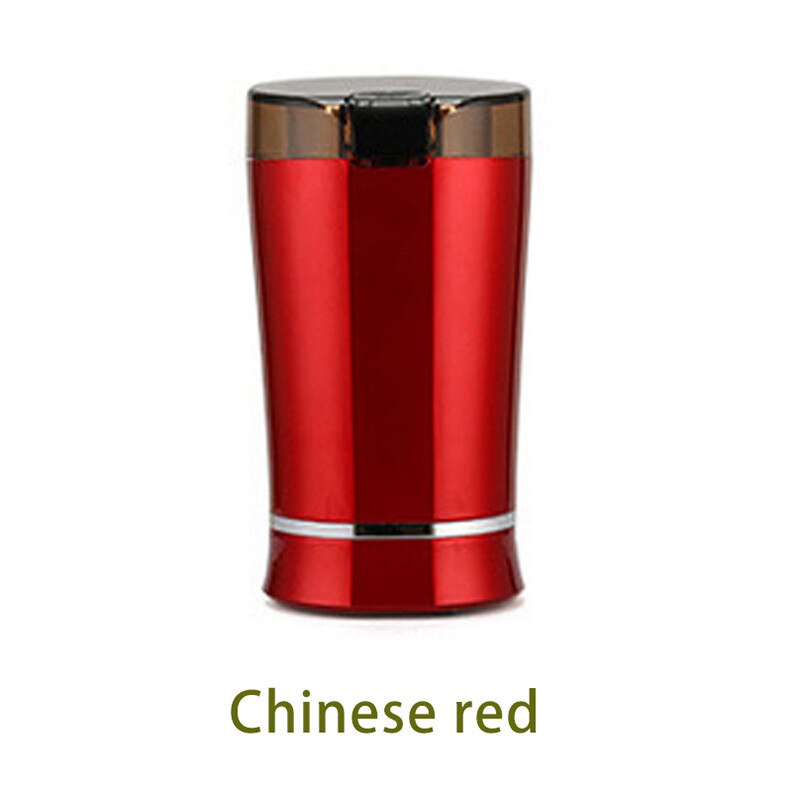 Elektrische Koffiemolen Zout Peper Bonen Kruiden Moer Zaad Koffieboon Grinder Met Rvs Blade Koffie Machine 150W: Red / US Plug 110V