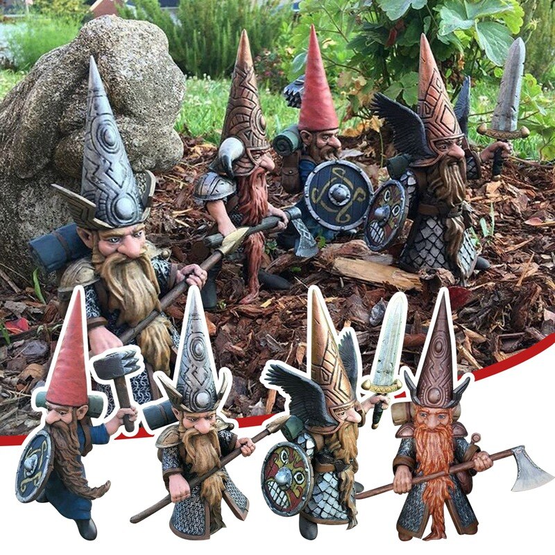 Gnome Ridder In Volledige Armor Holding Sword Tuin Gnome Warrior Tuin, Outdoor Tuin Standbeeld