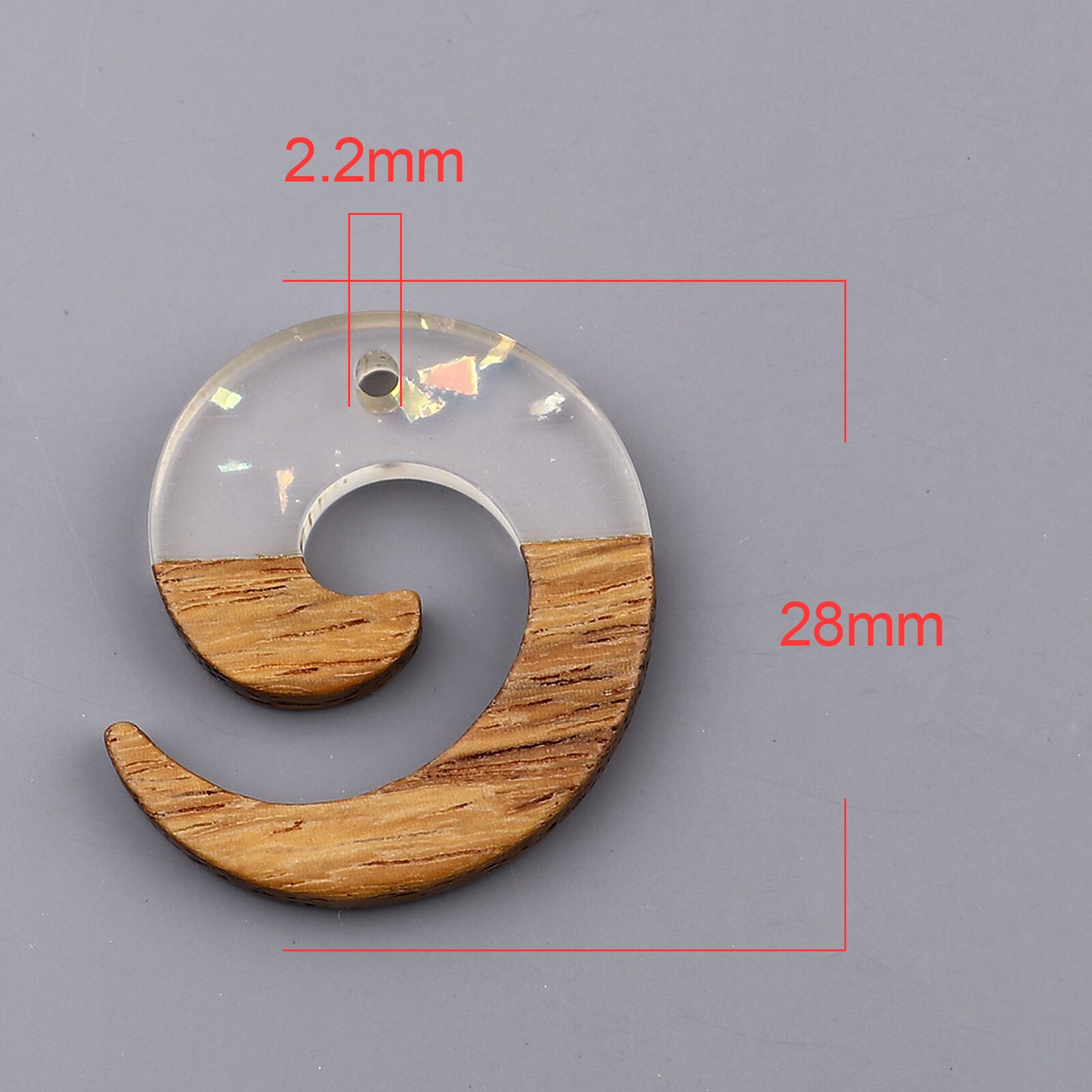 DoreenBeads – pendentifs faits à la main en résine et bois naturel, breloques tourbillon pour fabrication de boucles d'oreilles, bijoux 28x24mm, 3 pièces
