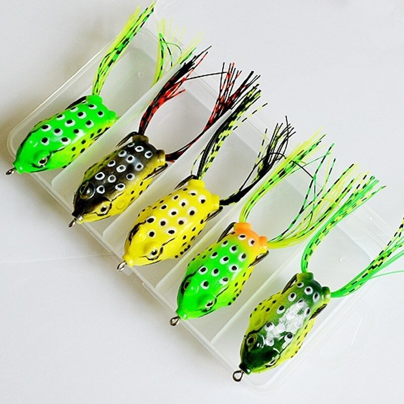 2Pcs/lot Soft Toad Frogs Bass Fishing Lure Hollow Body Top water Frogs Fishing Lures Baits: Default Title