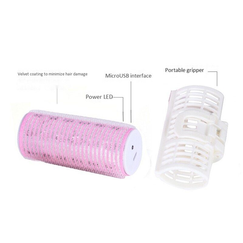 2Pcs/Set USB Heated Self-Adhesive Hair Rollers DIY Curlers Hair Styling Tool Curls Hairdressing Tools