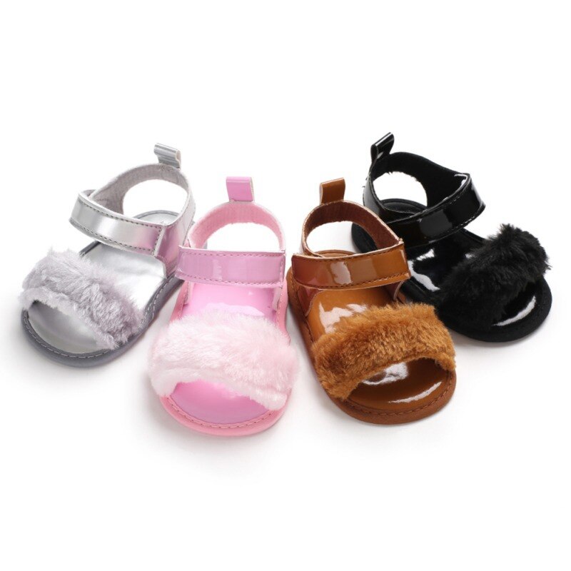 Strand Sandalen Voor Meisjes Baby Schoenen PU Mode Zomer Zachte Antislip Peuter Sandalen Zachte Snoep Kleur Peuter Slippers wieg Schoenen