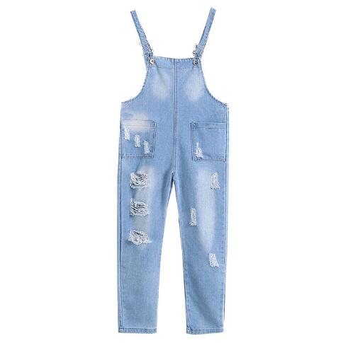 freundlicher Overall Herbst Jungen Denim Hosen freundlicher Geschmack Dünne Hosen Zerrissene Cowboy Gesamt für Jungen: 13T