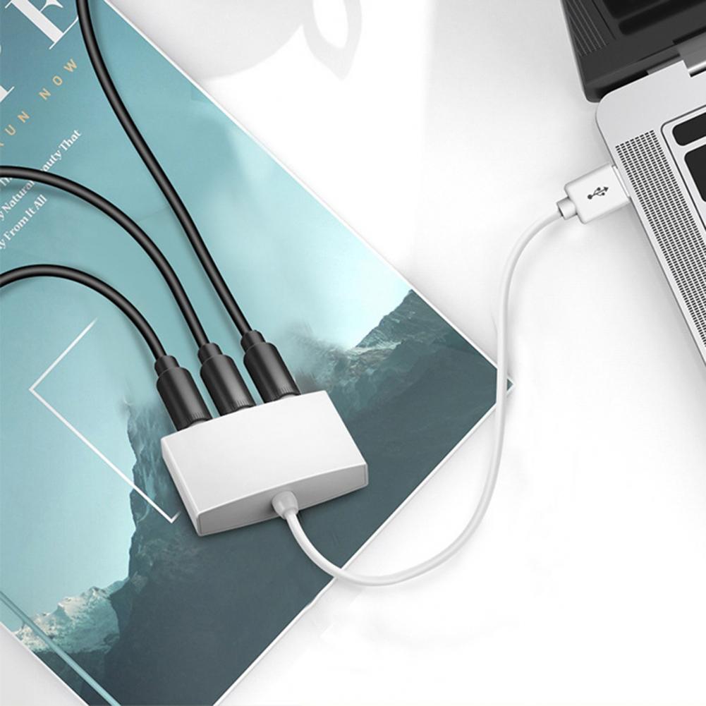 Audio Sound Card 3D Stereo Sound Plug and Play 3 Ports External 7.1 Channel USB Sound Card for Laptop