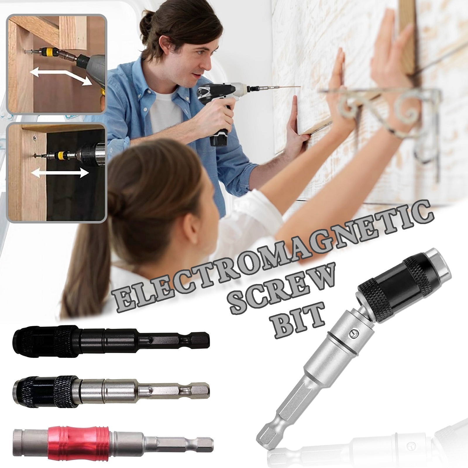 25# Electromagnetic Screw Bit Universal Screw Bit 6.35mm Quick Release Self-locking Adjustable Screw Magnetic Screwdriver Bit