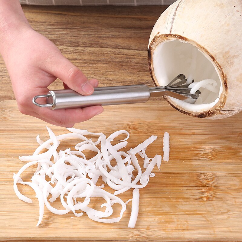 Kokosnoot Schraper Rvs Kokosnoot Vlees Removal Mes Coconut Rasp Vis Scaler Remover Fruit Gereedschap Keuken Accessoires