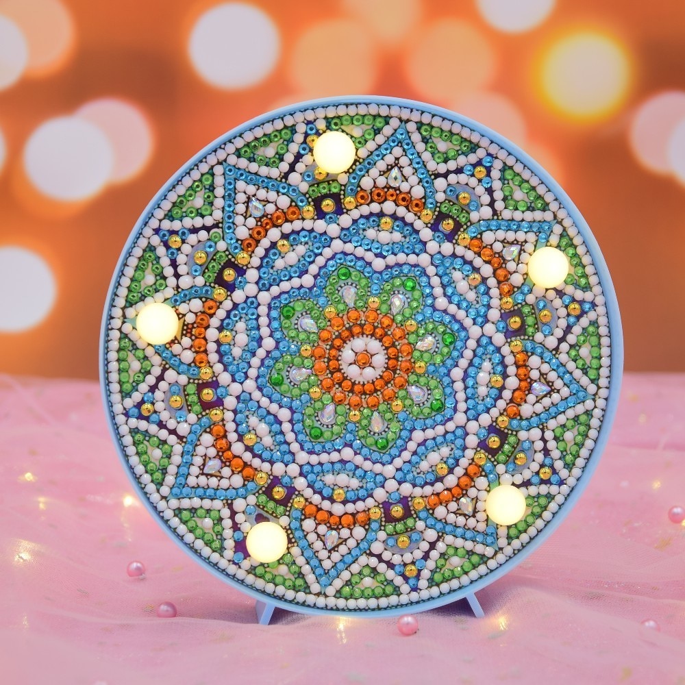 HUACAN lampe à peindre en diamant pour enfants | Bricolage, lampe mosaïque en diamant avec motif Mandala broderie diamant, de dessin animé, de noël pour enfants: ZXD010
