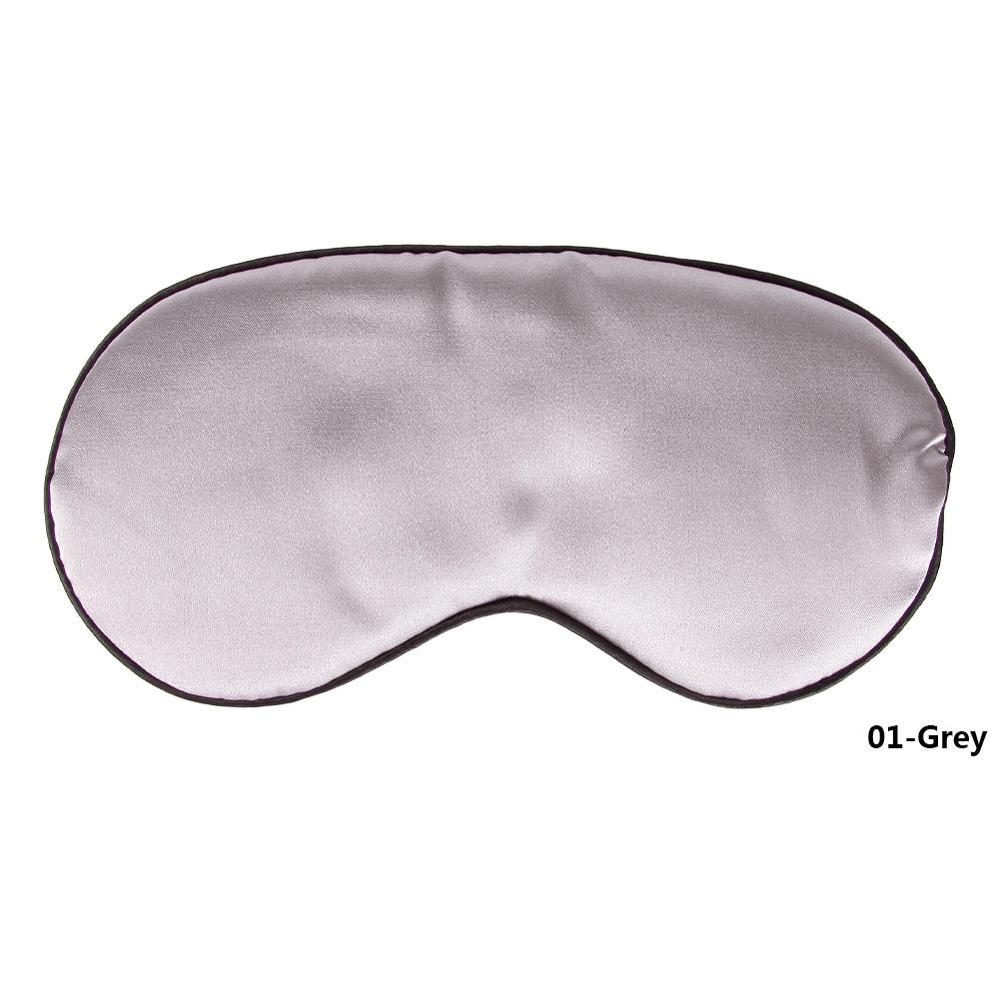 1Pcs Pure Zijde Sleep Rest Eye Mask Gewatteerde Shade Cover Travel Relax Aid Blinddoeken 10 Kleuren Normaal Eyeshade #245327: Grey