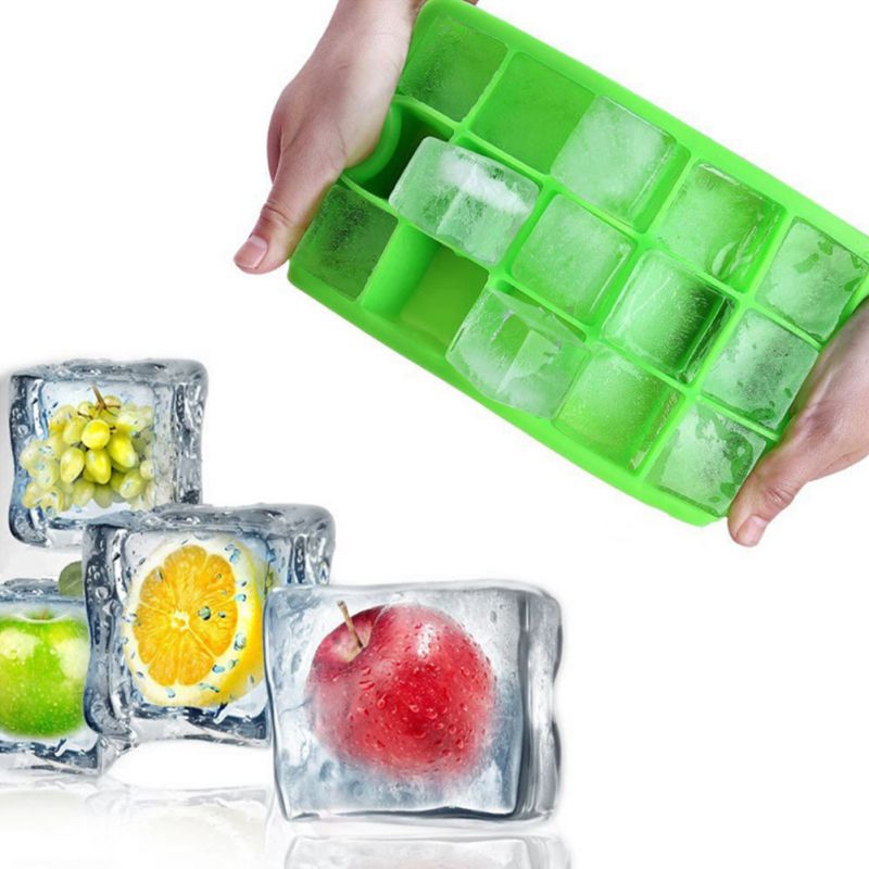 Eis Gitter Silikon Würfel bilden Gelee Macher Küche Werkzeug15 Gitter Silikon DIY Eis Gitter Würfel bilden Creme Tablett Container 1