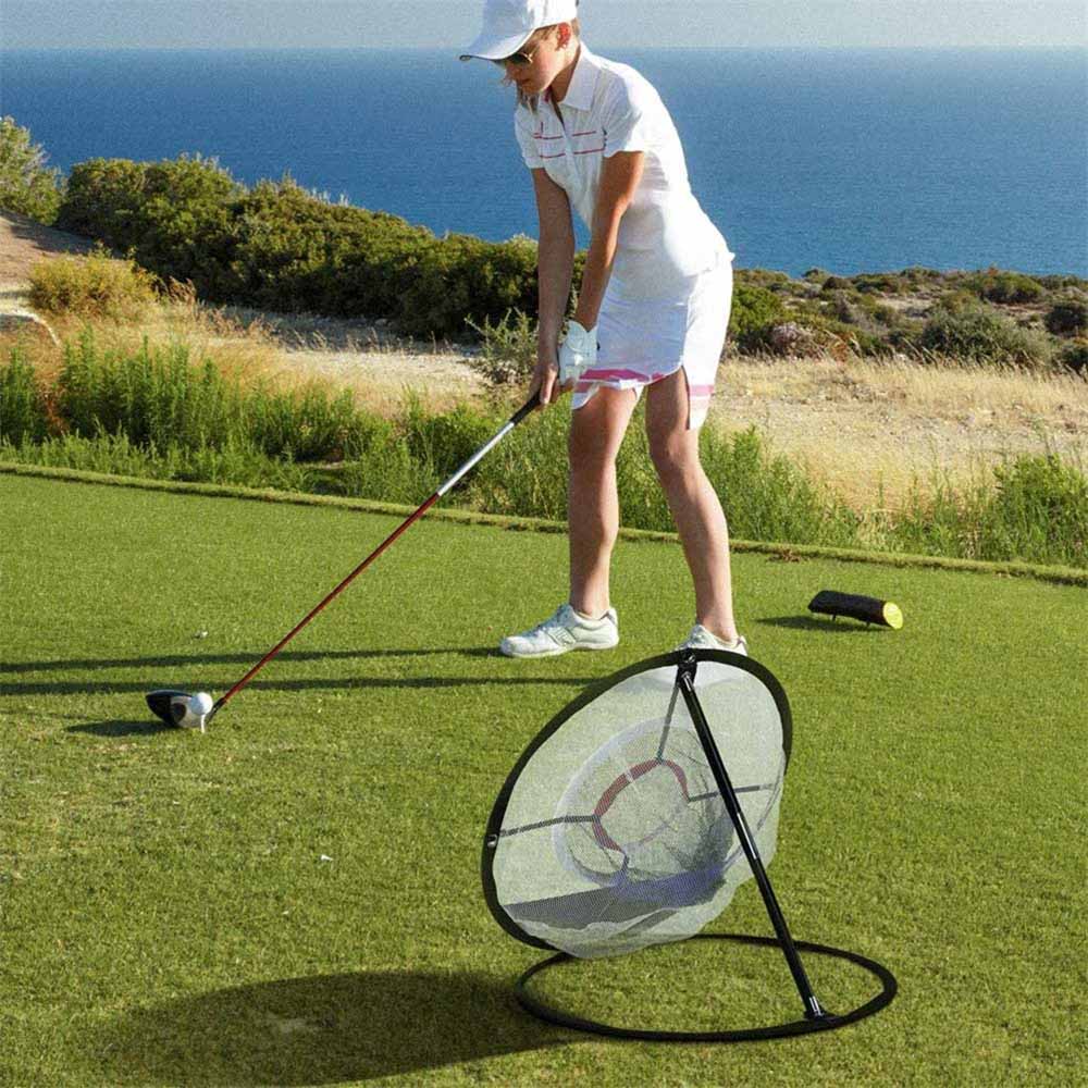 Golf pop-up indendørs og udendørs cut boldbur måtte øve simpelt net golftræning hjælpenet med tre omgange