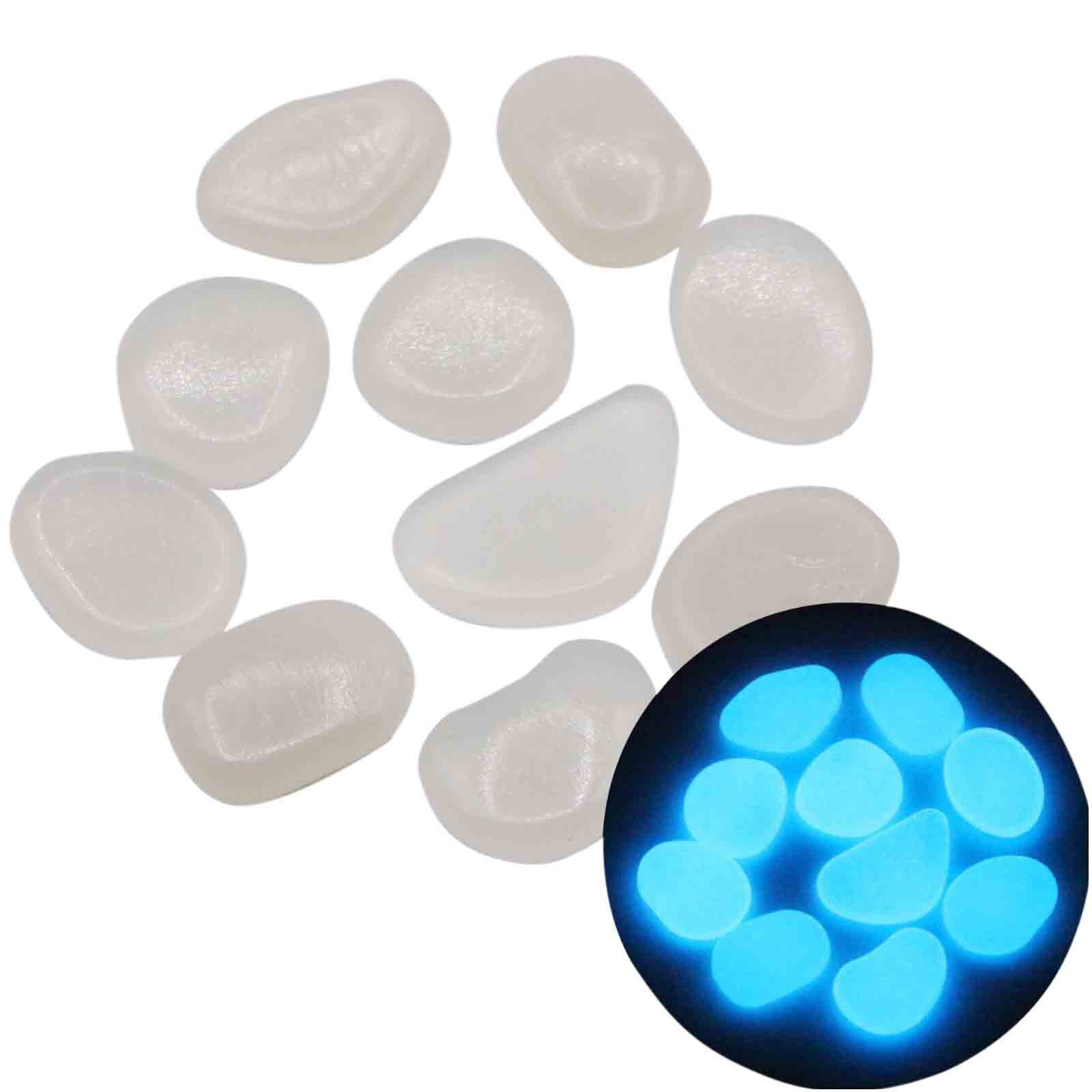 100pcs Glow in the Dark Garden Pebbles Glow Stones Rocks for Walkways Garden Path Patio Lawn Garden Yard Decor Luminous Stones: I
