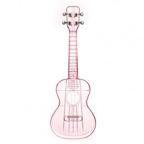 21 inches Practical Music Teaching Ukulele Music Equipment Ukelele Undeformable for Play: Clear Pink