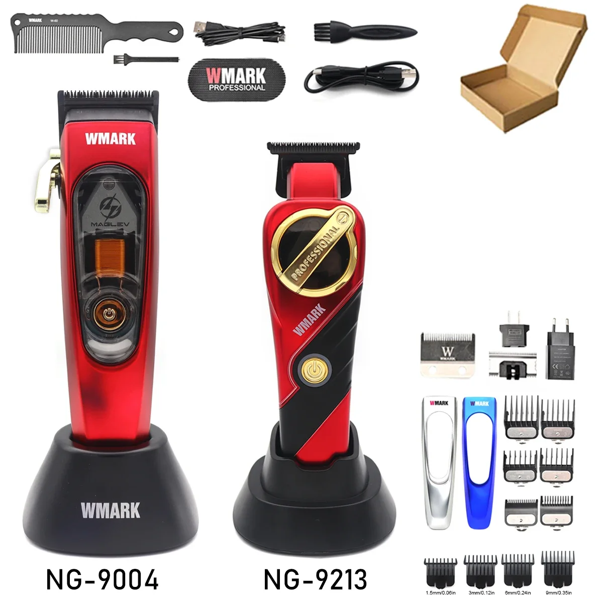 WMARK NG-9213 for Men Finishing Machine 9000 RPM Magnetic Motor Zero Gapped DLC T-Blade Hair Trimmer Hair Clipper
