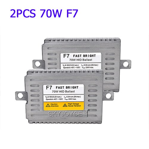 SKYJOYCE AC 12V Slim HID Ballast Xenon 35W 55W 70W DLT F3 F5 F7 Fast Bright Electronic Digital Reactor For Car Light Xenon Kit: 2PCS 70W F7