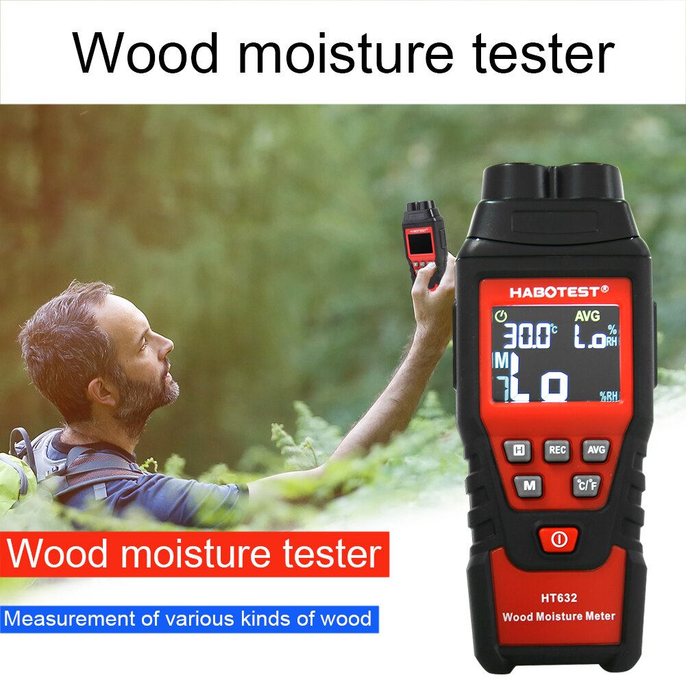 Digital hygrometer Moisture Meter for wood /cardboard Lumber Humidity Tester Fast & Precise Microwave Measurement LCD display