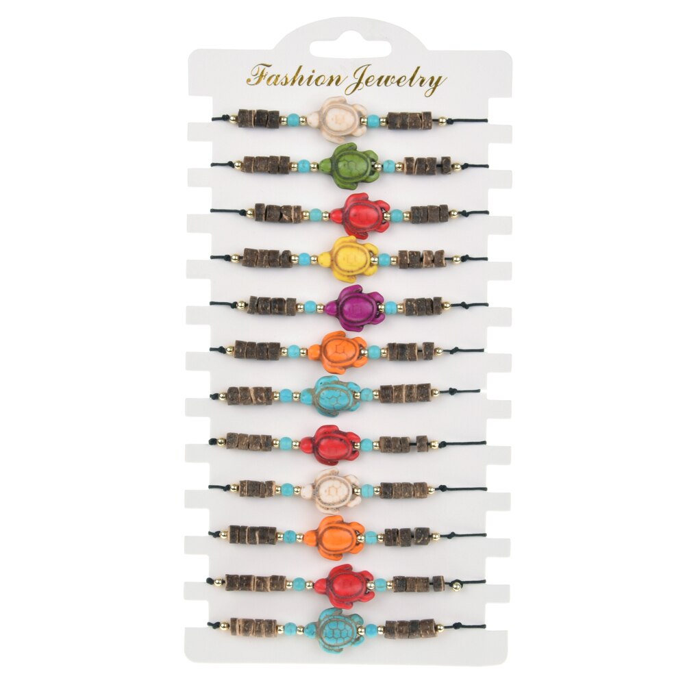 Boheemse set van 12 vlinderschedels met sterbedels en gevlochten armbanden voor vrouwen met verstelbare touwketting en yoga-enkelbandjes in de vorm van een boze oog.: G