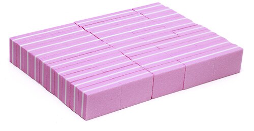 50 sztuk/partia bufor robić paznokci dwustronny mały rozmiar mini bufor robić paznokci blok 6 kolorów jednorazowe profesjonalny mini bufor robić paznokci, JZU-21: różowy-50szt
