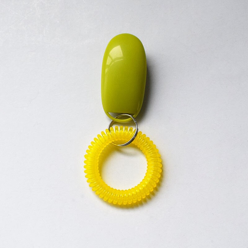 5pcs Pet Cat Dog Training Clicker Portable Dog Button Clicker Sound Trainer Pet Train Tool Wrist Strap Key Chain Accessory: light green
