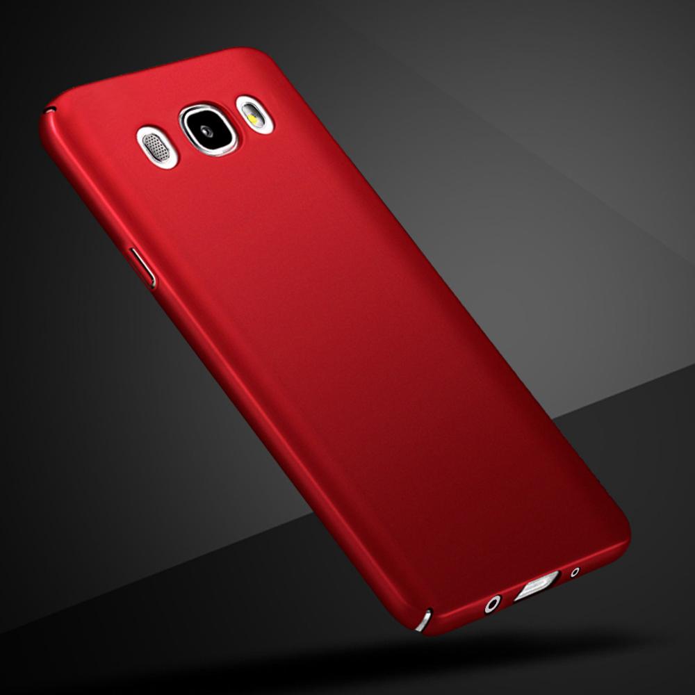 Voor Telefoon gevallen Samsung Galaxy J5 Case 360 Matte Case Hard Plastic pc Cover Voor Samsung Galaxy J5 j510 5.2 "Terug Coque: Red