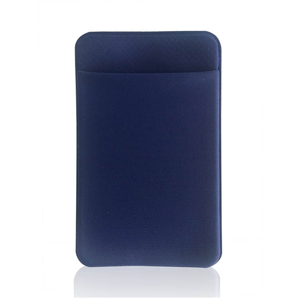 ID Card Holder Wallet Credit Pocket Adhesive Sticker Bank Card Case Credit Card Bag Colorful 1PC Unisex Elastic Mobile Phone: Dark Blue