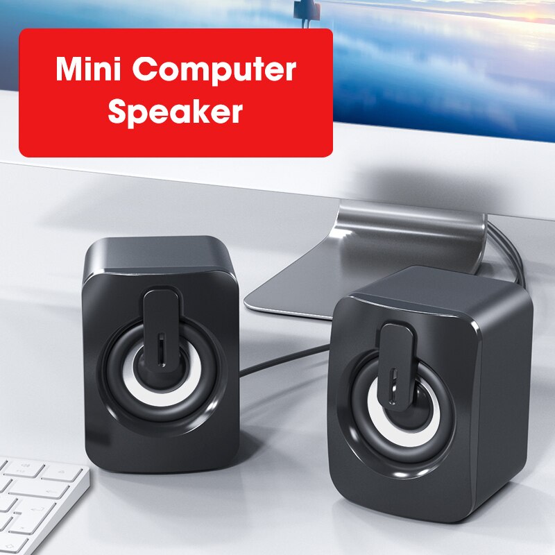 Computer Speakers Stereo Home Cinema Sound Box Subwoofer Loudspeaker for PC Laptop Notebook Soundbar Not Bluetooth Speaker: Black Speaker