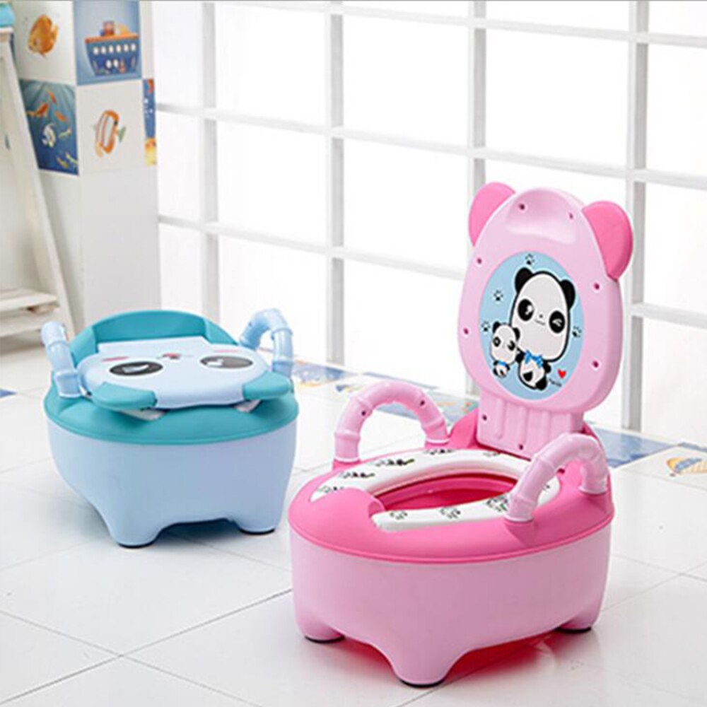 Orinal portátil con forma de Panda para niños, orinal con asiento de entrenamiento, urinario para niños, inodoro cómodo para niños, orinal de viaje para niños