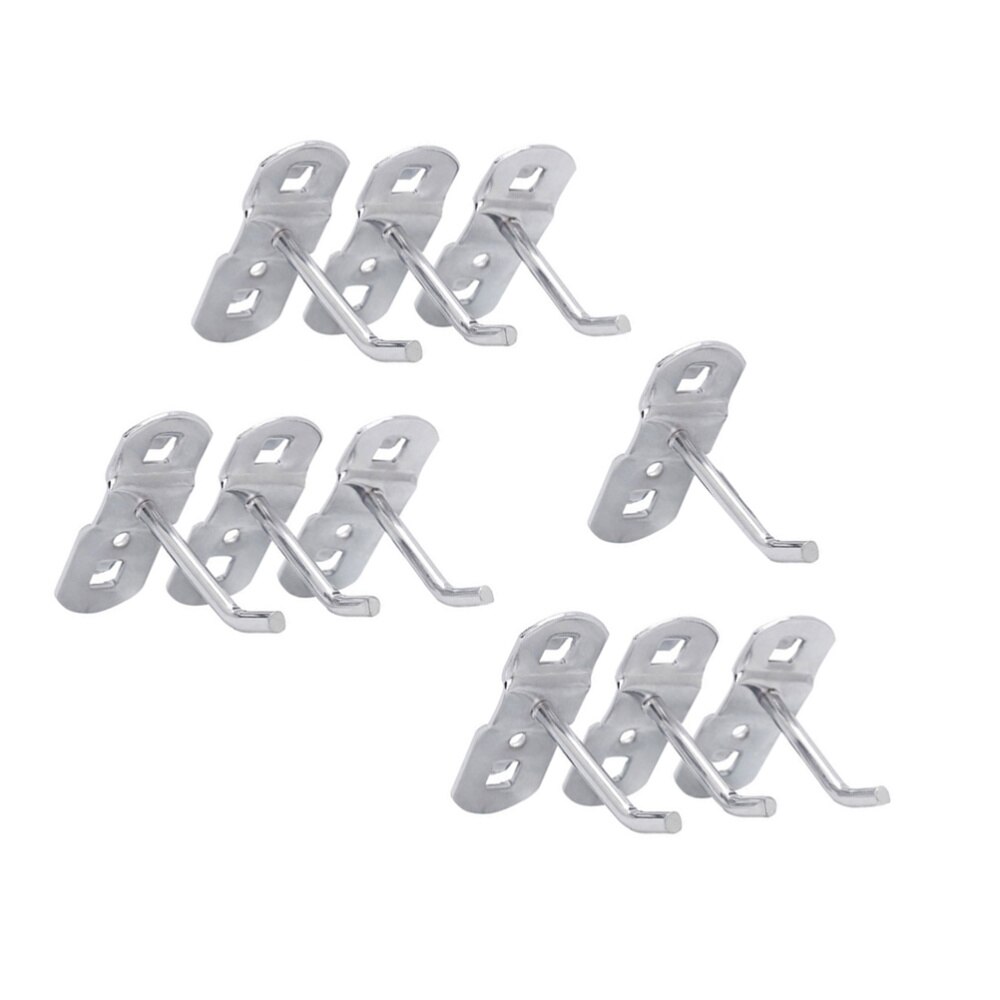 10Pcs Tool Opknoping Haak Metalen Display Rack Metal Winkel Goederen Plank Haken Verdikking Vierkante Gat Plaat Tool Haken Huishoudelijke keuk: 15X5.8CM