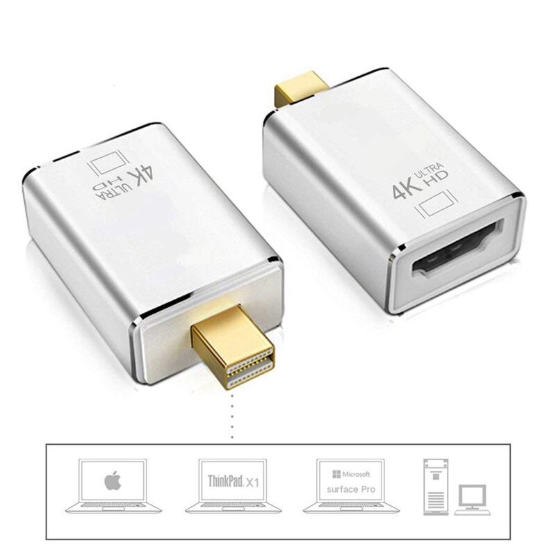 mini displayport (Lyn 2.0)  til hdmi adapter 4k mini dp til hdmi omformer forair, imac, pro, overflate pro 3