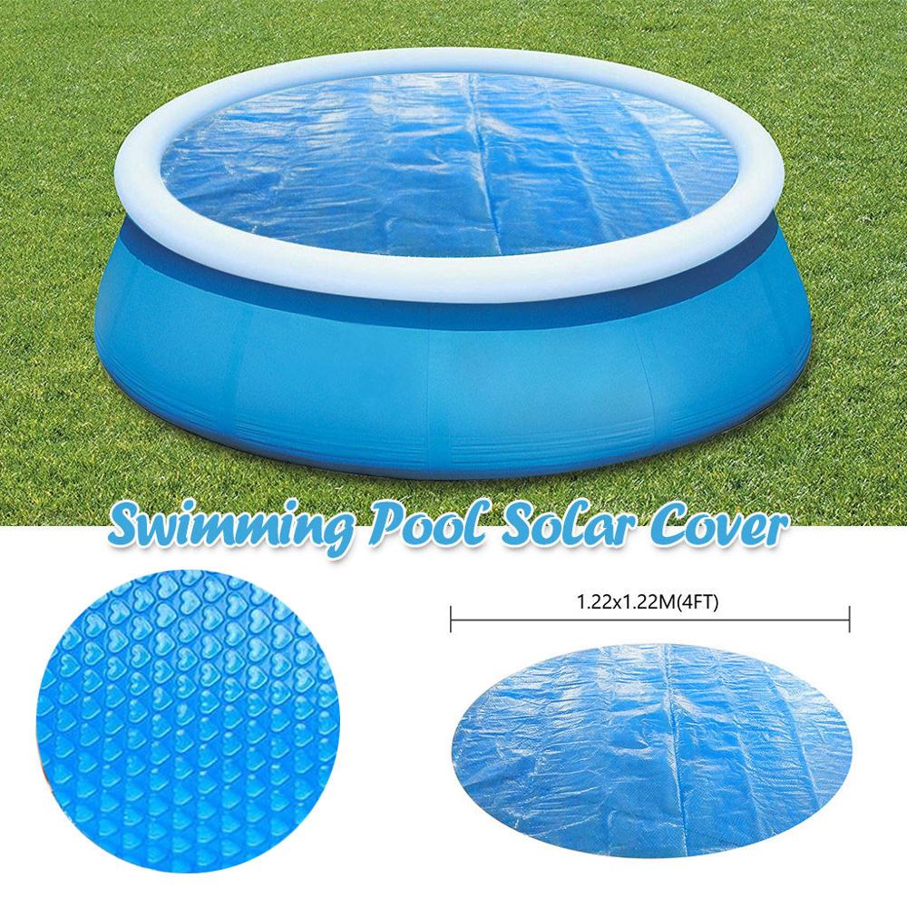 Stor størrelse swimmingpool rund jorden klud læbestofdæksel støvtæt gulv klud måttedæksel til udendørs villa have pool: 122 x 122cm