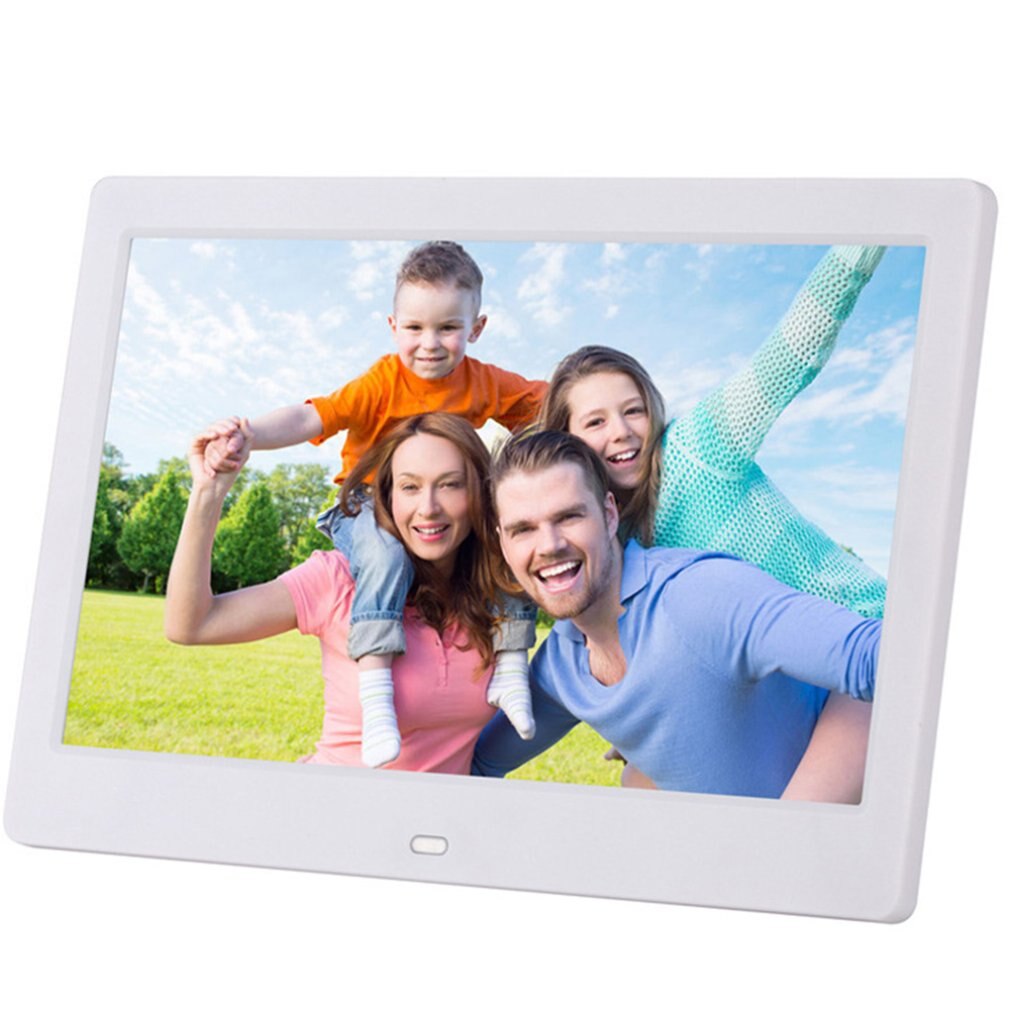 10 inch Screen LED Backlight HD Digital Photo Frame Electronic Album Photo Music Film Full Function Good: white