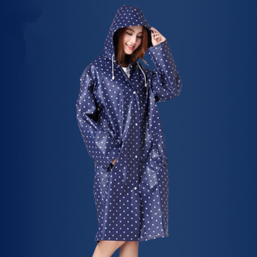 Polka Dots Long Raincoat Poncho Impermeable Women Waterproof Outdoor Tour Rain Ponchos Coat Bike Female Chubasquero Mujer