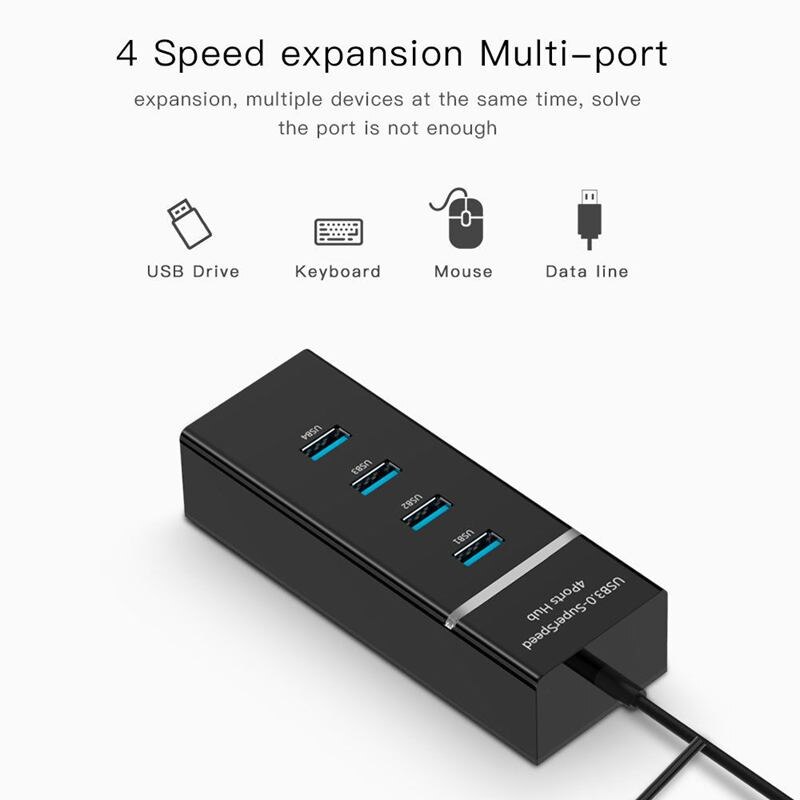 hoch Geschwindigkeit 4 Hafen USB 3,0 Multi Hub Splitter Erweiterung Schreibtisch PC Laptop Adapter