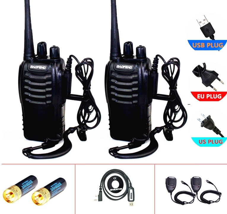 2 PZ/SET baofeng BF-888S walkie talkie radio comunicador 5W UHF 400-470MHz 16ch cb radio pofung 888s hf ricetrasmettitore bf ham radi