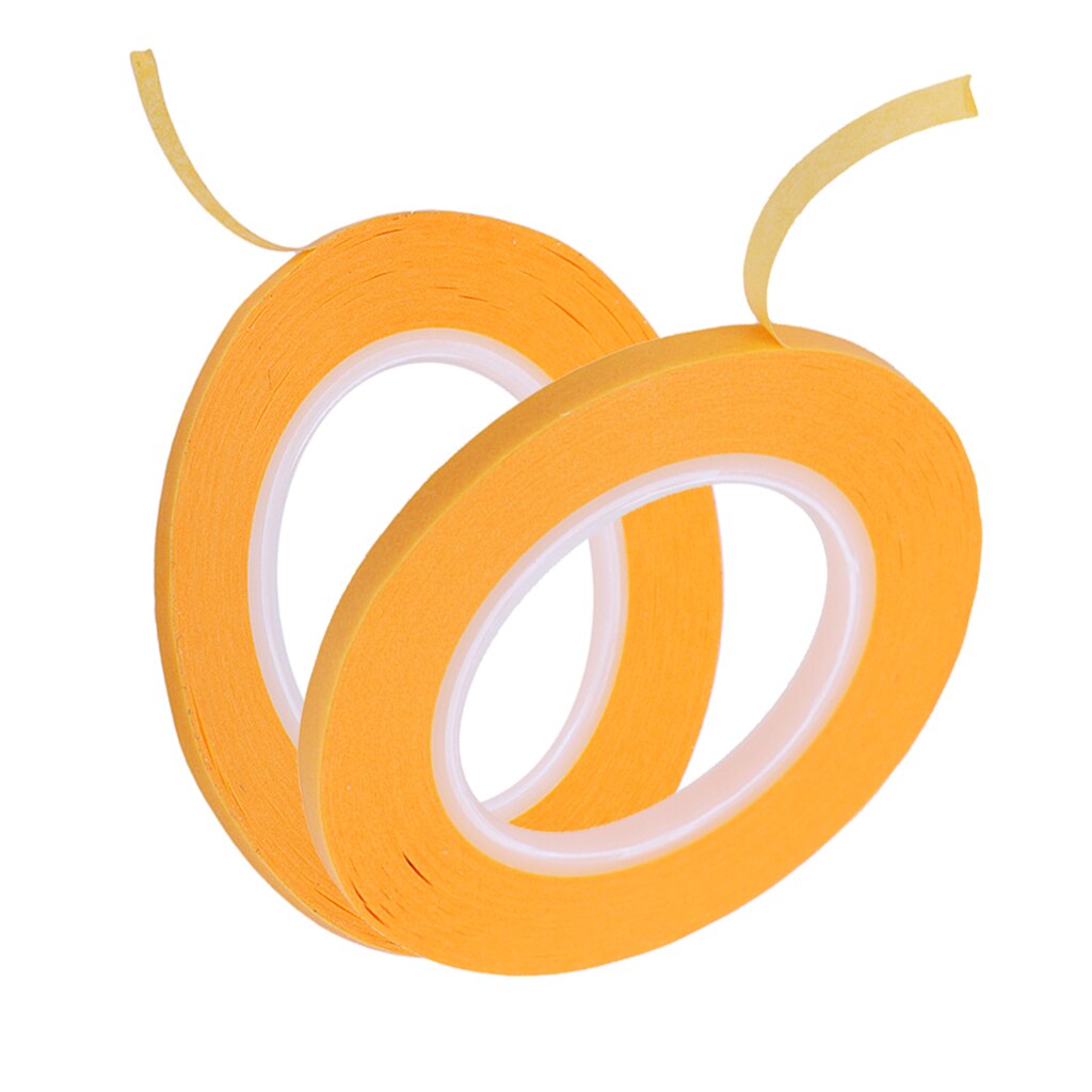 Masking Tape 19.7 Yard Rolls Voor Verf, Behang, Hout, Glas, Metaal, Model Oppervlak, trim (Geel Papier)-6 Mm/3 Mm Breedte