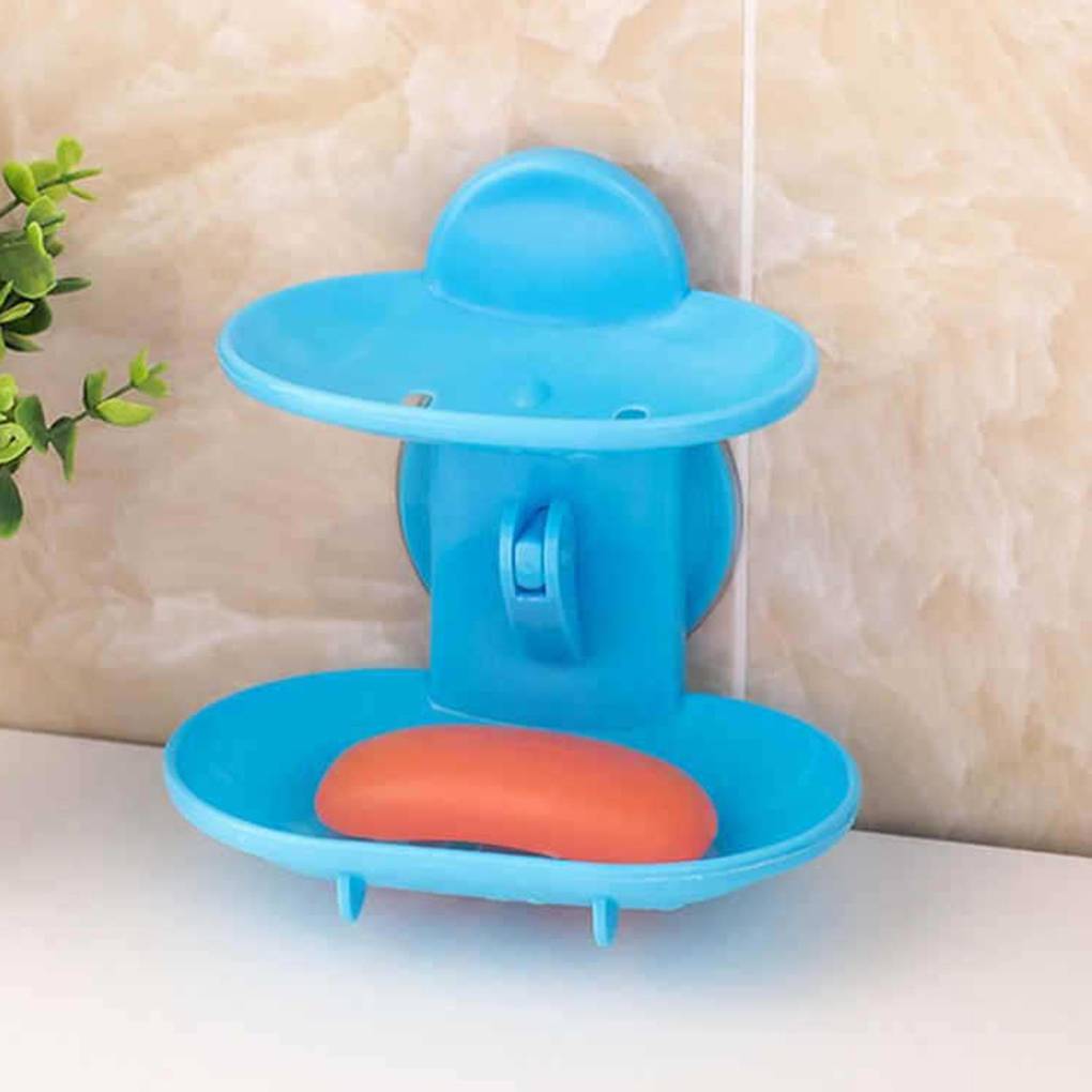 Podwójna mydelniczka mocna przyssawka mydelniczka ścienna piętrowa wanna robić przechowywania wody robić kuchni akcesoria łazienkowe