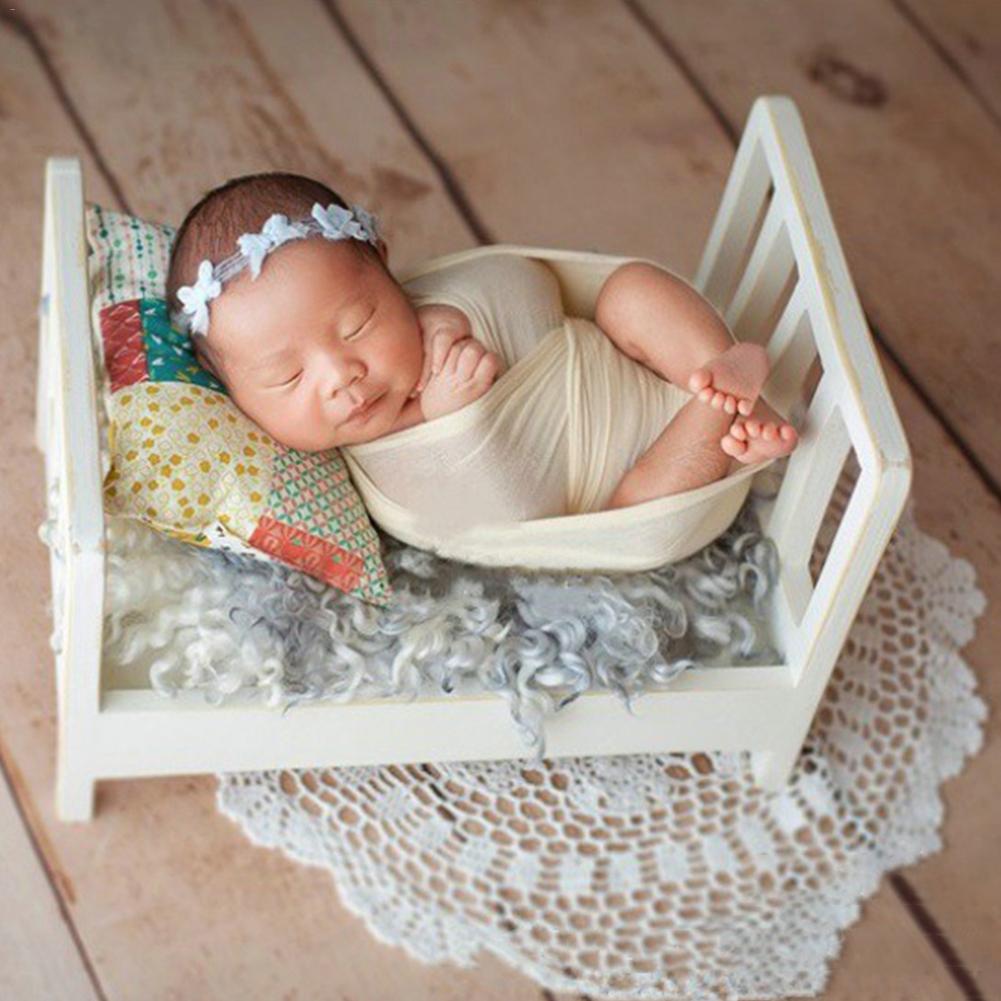 Nyfødt fotografering rekvisitter barneseng baby foto lille træ seng rekvisitter seng udgør studio krybbe rekvisitter til fotoshoot udgør sofa