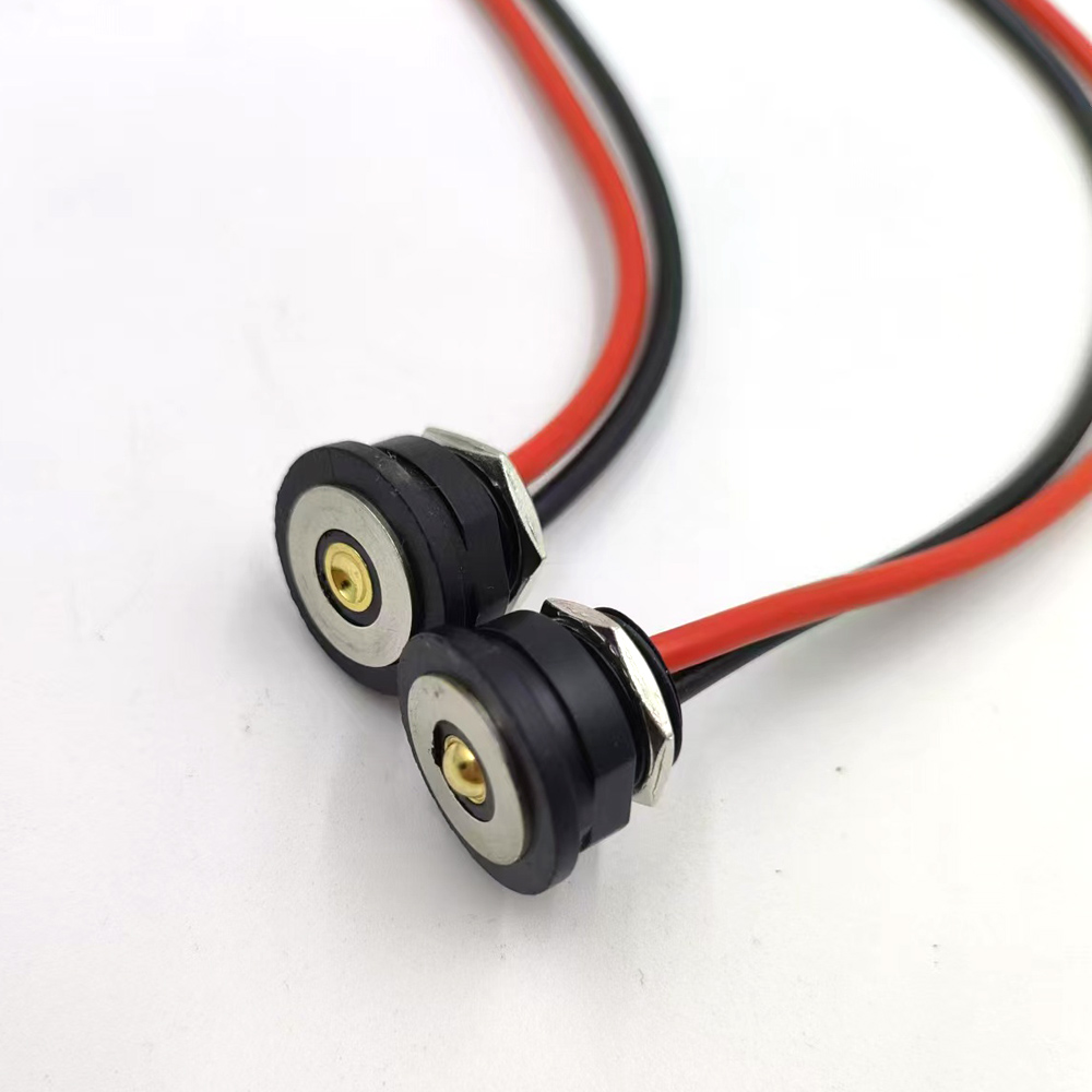 10a high current magnetic charging cable single core contact pogopin connector male and female connector magnetic data cable