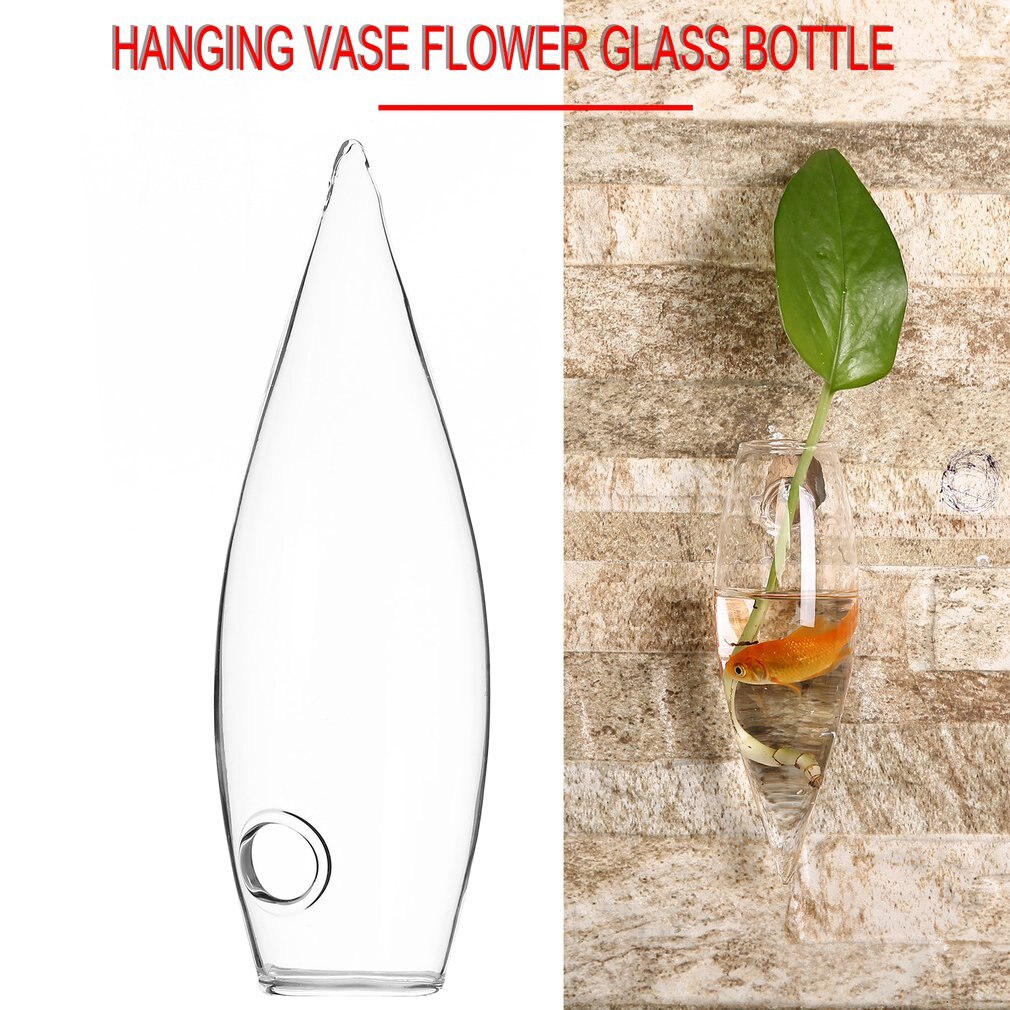 Transparente hielo-Piton vidrio colgante florero planta botella flor para colgar en pared planta botella de vidrio boda hogar Decoración