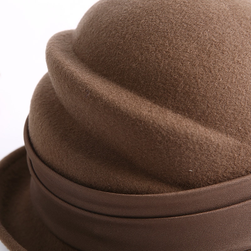 Beckyruiwu Lady Banquet Grace Special Shade Pure Wool Felt Hats Women Party Formal Asymmetric Fedora Hat