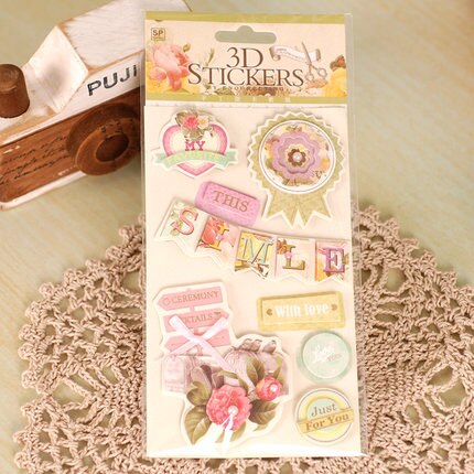 Flower Scrapbooking Stickers Handmade 3D Decorative Stickers For DIY Album,Kids Craft Stickers: Number 09