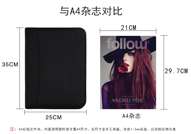 Ruize zachte leren map organizer voor documenten, multifunctioneel ,  a4- voudig mapbeheer, mapmap met rekenmachine