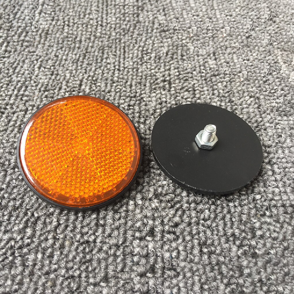 2 Pcs Round Motorcycle Reflector Universal 60mm Reflective Side Lights for Car Truck Trailer Orange: 2Pcs