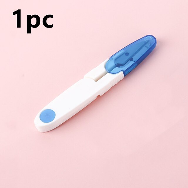U-Shaped Thread Scissors Deburring Fishing Line Shears Cross Stitch Sewing Snip Thread Tailor Cutter Scissors Diy Craft Tool: blue-1pc
