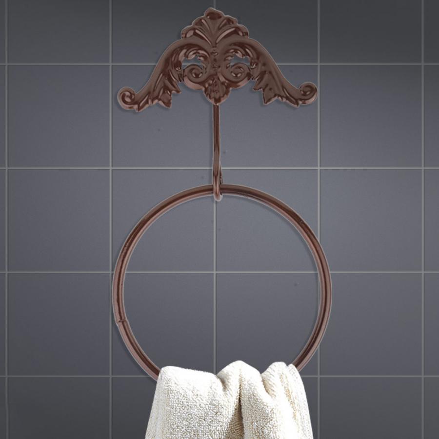Soporte para colgar Toalla de hierro anillo de toalla de baño con ganchos para paño de lavado montado en la pared rejilla para almacenamiento de toallas organizador