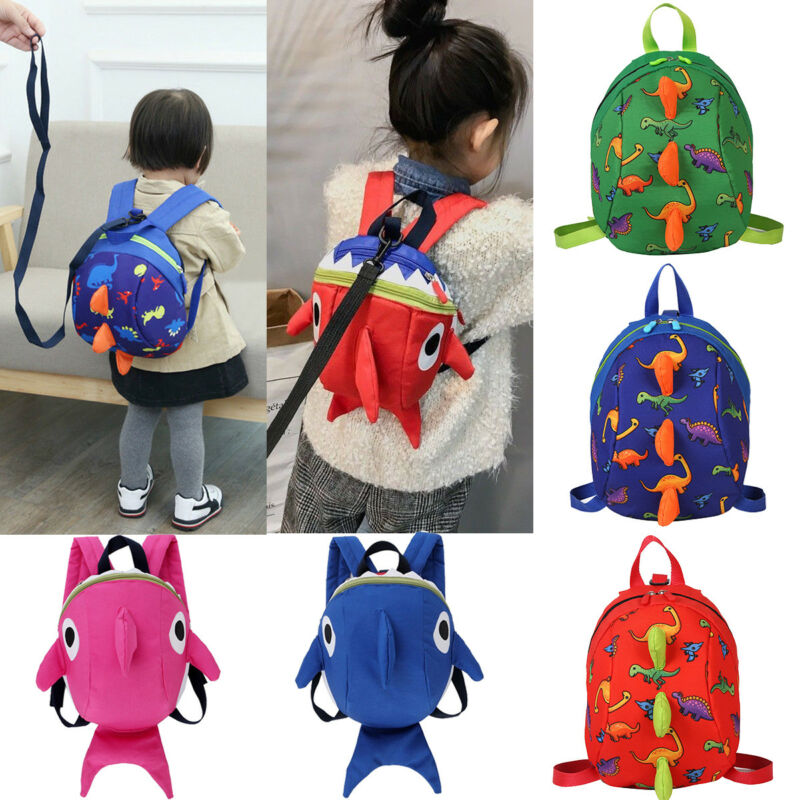 6 Kleuren Mode Kids Baby Gordel Rugzak Canvas Mooie Leash Peuter Anti-verloren Dinosaurus Haai Tassen