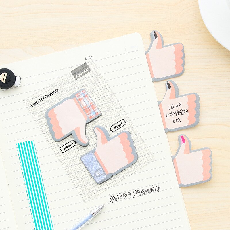 4 stuks Leuke Thumb Sticky Note Sticker Kawaii Sticky Notes Memo Pad Papier Sticker Decoratie Decal DIY Album Scrapbooking